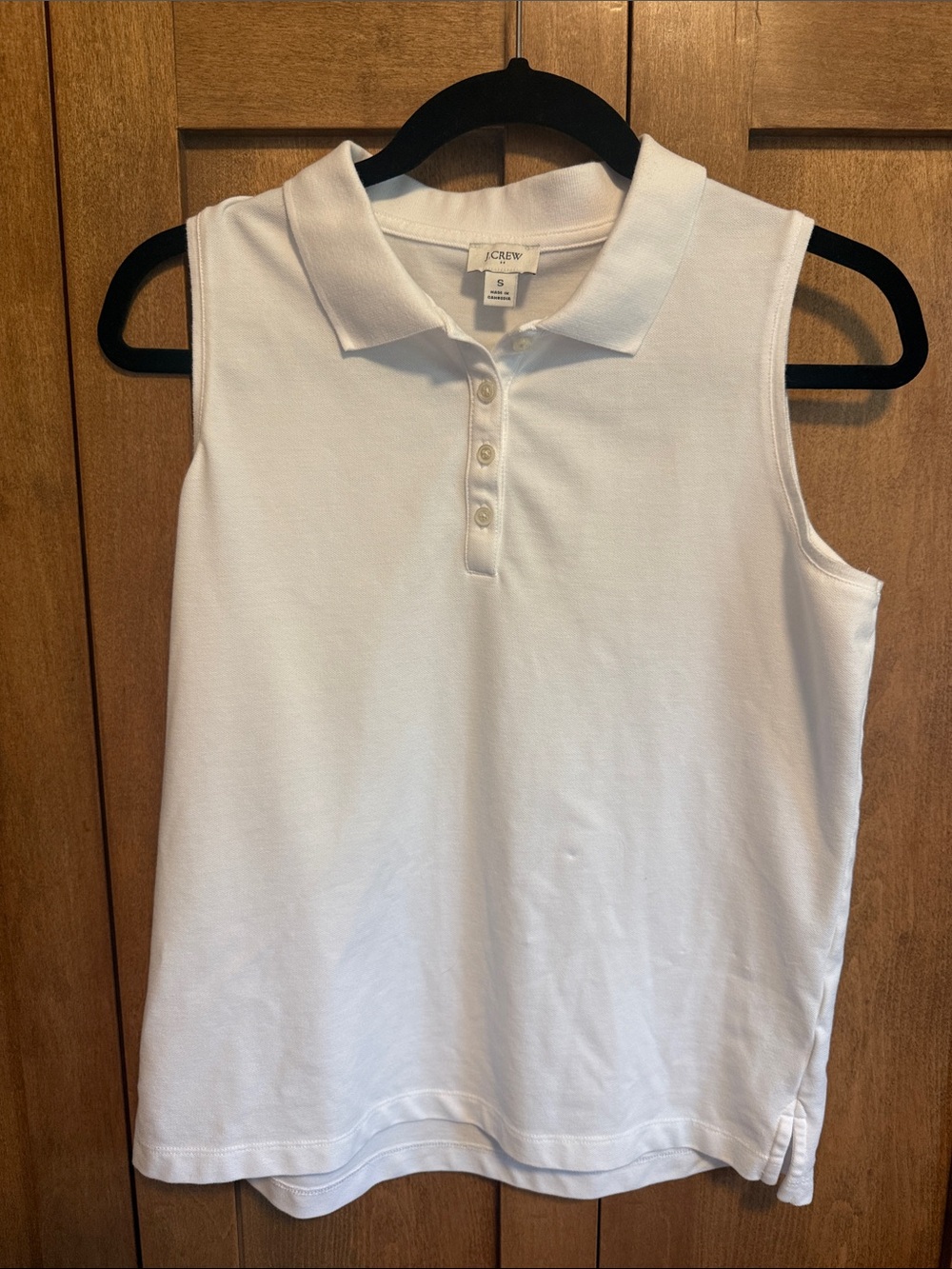 J. Crew White Sleeveless Polo Tank Top